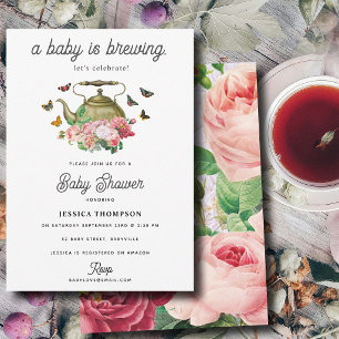 Invitation Une Baby Shower sur le thème de la préparation de