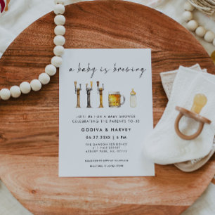 Invitation Une Baby Shower 'Un Bébé Brasse de la Bière'