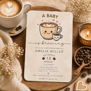 Invitation Une Baby Shower 'Un Bébé est en Train de Brasser'