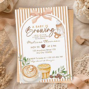 Invitation Une Baby Shower "Un Bébé Est En Train De Brasser"
