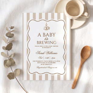 Invitation Une Baby Shower 'Un Bébé Est En Train De Brasser'