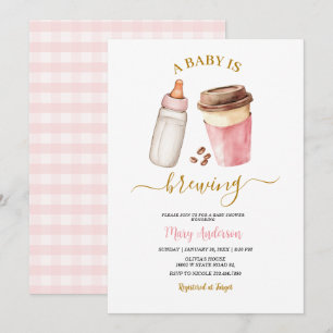 Invitation Une Baby Shower 'Un bébé est en train de brasser d