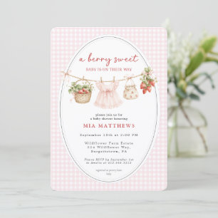 Invitation Une Baby Strawberry Douce Comme un Fruit Baby Sho