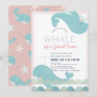 Une baleine d'un bon temps Baby shower fille rose