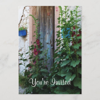 Invitation Une belle vieille porte bleue rustique en CRÈTE, G