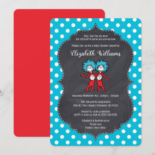 Invitation Une chose deux   Baby shower de tableau de bord ju