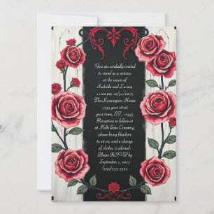 Invitation Une colonne de Mariage de la Goth moderne Rose