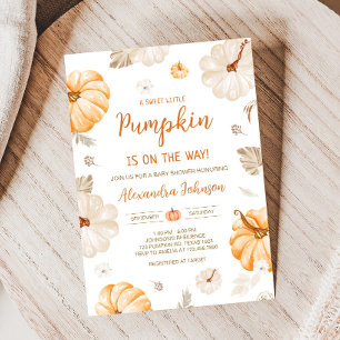 Invitation Une Douce Petite Citrouille Baby Shower d'Automne