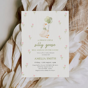 Invitation Une douce petite oie sotte Ballons Baby Shower