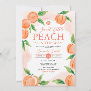 Invitation Une douce petite Pêche Baby shower verdure Floral
