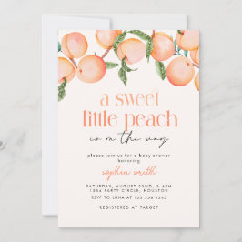 Invitation une douce Petite pêche est en chemin baby shower