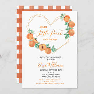 Invitation Une douce petite pêche est en route Baby shower