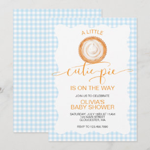 Invitation Une douillette petite fille en carreaux bleus pour