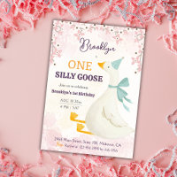 Une drôle d'oie 1er anniversaire floral rose fille