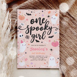 Invitation Une Éffrayante fille mignonne Halloween Ghost 1er 