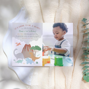 Invitation Une explosion Photo d'anniversaire du volcan et