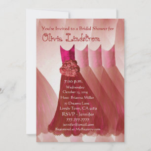 Invitation Une femme de chambre rouge s'habille d'une invitat