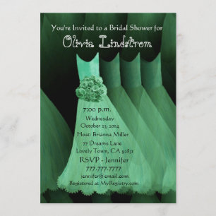 Invitation Une femme de chambre verte s'habille d'une somnole