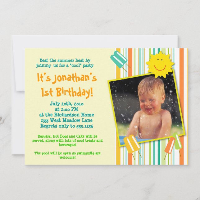 Invitation Une fête "Cool" ! (Devant)