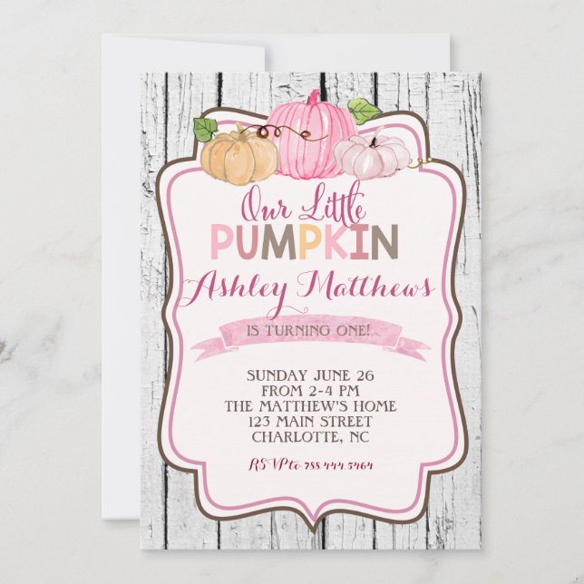 Invitation Une fête d'anniversaire Citrouille (Devant)