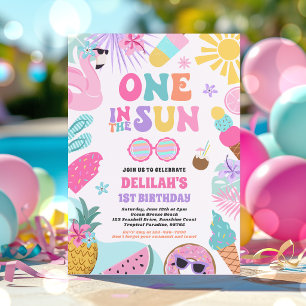 Invitation Une fête d'anniversaire de 1ère année sur la plage