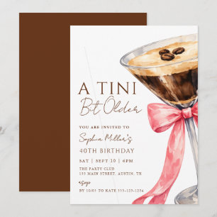 Invitation Une fête d'anniversaire Espresso Martini un peu pl