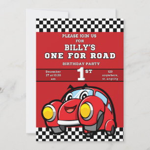 INVITATION UNE FÊTE D'ANNIVERSAIRE POUR LE ROUTE GARÇON ROUGE