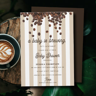Invitation Une fête de bébé est en train de préparer un café
