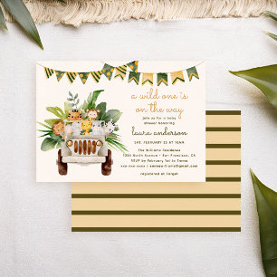 Invitation Une fête de bébé safari d'animaux de jungle A Wild