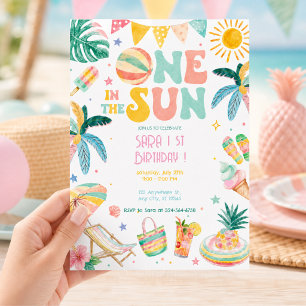 Invitation Une fête de plage pour le 1er anniversaire de One
