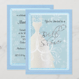 Invitation Une Fête des mariées de neige hivernale