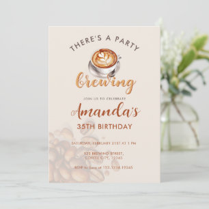 Invitation Une fête prépare du café Anniversaire Tout Âge