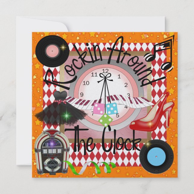 Invitation Une fête royale Rockin' Party - SRF (Devant)