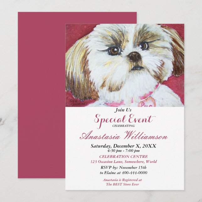 INVITATION UNE FÊTE TRÈS CHOUETTE POUR LES CHIENS (Devant / Derrière)
