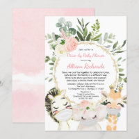 Une fille au volant baby shower des animaux mignon