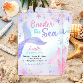 Invitation Une Fille de sirène de mer 1ère fête d'anniversair