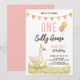 Invitation Une fille d'oie sotte premier anniversaire