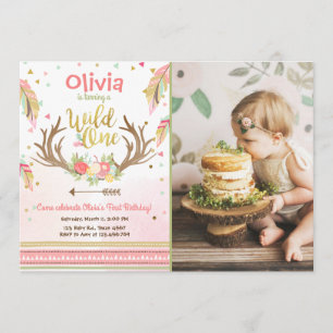 Invitation Une fille sauvage d'anniversaire d'invitation
