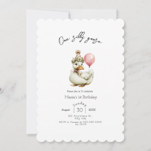 Invitation Une fille une drôle d'oie 1er anniversaire