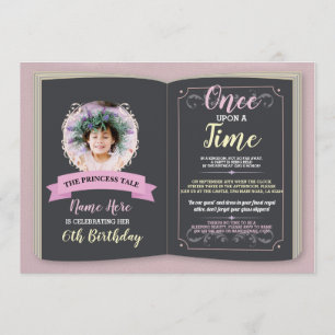 Invitation Une Fois, Photo Anniversaire Livre D'Histoire