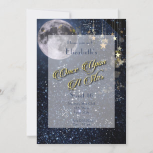 Invitation Une Fois Sur Un Star Sweet 16 Pleine lune Or