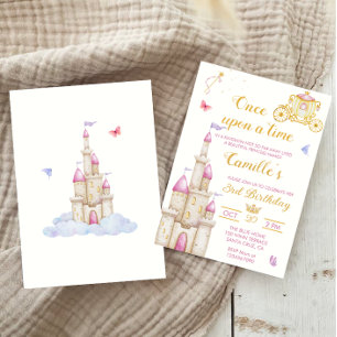 Invitation Une fois sur une fois princesse anniversaire Invit
