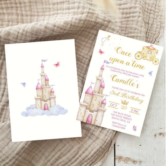Invitation Une fois sur une fois princesse anniversaire Invit (Créateur téléchargé)