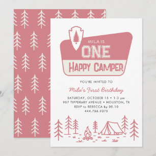 Invitation Une joyeuse Camper Girls 1ère Forêt de Camping Ann