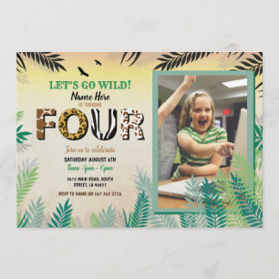 Invitation Une jungle 4ème anniversaire de la fête du Safari 