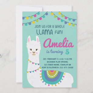 Invitation Une Llama Amusante Soirée Anniversaire Toute Âge