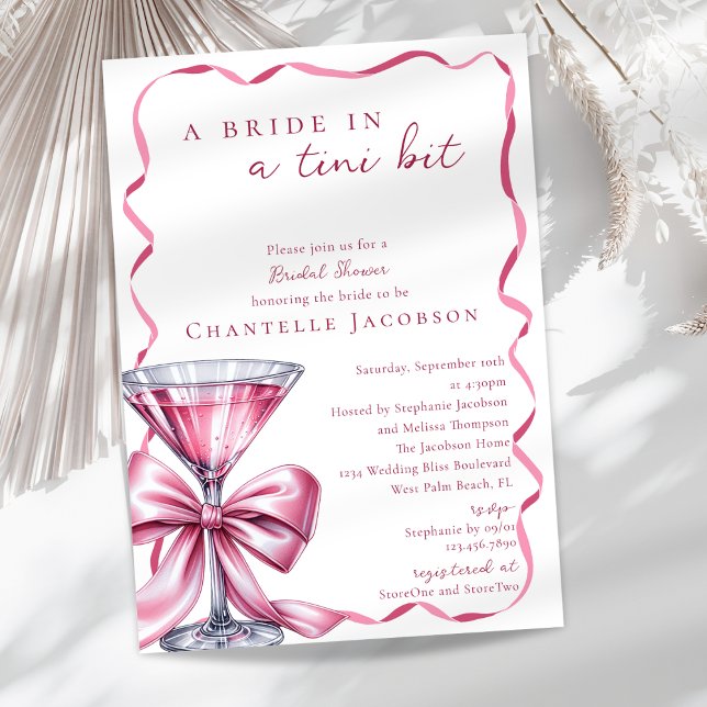 Invitation Une Mariée Dans Une Fête des mariées Tini Bit Pink (Créateur téléchargé)