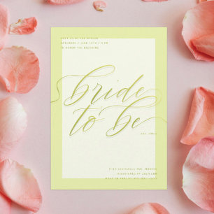 Invitation Une mariée verte   Fête des mariées de script mode