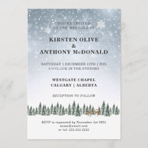 Invitation UNE MERVEILLE D'HIVER Mariage