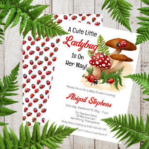 Invitation Une Mignonne Petite Ladybug Est En Chemin De Baby